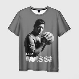 Мужская футболка 3D с принтом Leo Messi в Новосибирске, 100% полиэфир | прямой крой, круглый вырез горловины, длина до линии бедер | barcelona | spanish | аргентина | барселона | испания | лео | месси | мяч | футбол | футболист