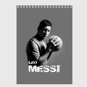 Скетчбук с принтом Leo Messi в Новосибирске, 100% бумага
 | 48 листов, плотность листов — 100 г/м2, плотность картонной обложки — 250 г/м2. Листы скреплены сверху удобной пружинной спиралью | barcelona | spanish | аргентина | барселона | испания | лео | месси | мяч | футбол | футболист