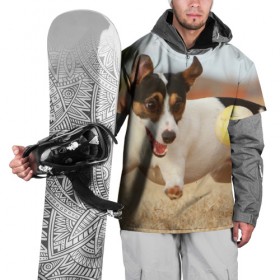 Накидка на куртку 3D с принтом Счастье в Новосибирске, 100% полиэстер |  | Тематика изображения на принте: друг человека | животное | игра | красивая | ловит | маленький | милая | мяч | на природе | пес | породистая собака | породы | прикольная | счастливый | щенок