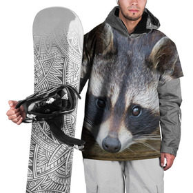 Накидка на куртку 3D с принтом Енот в Новосибирске, 100% полиэстер |  | барсук | добрый | енот | животное | зверек | зверь | красивый | крошка | милое | милый | полоски серые | полоскун | прикольный | природа | скунс | усатый | фауна | флора | хищник | черный | шерсть