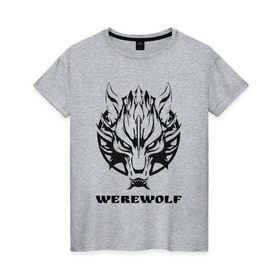 Женская футболка хлопок с принтом Werewolf (оборотень) в Новосибирске, 100% хлопок | прямой крой, круглый вырез горловины, длина до линии бедер, слегка спущенное плечо | 
