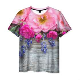 Мужская футболка 3D с принтом Весенний аромат в Новосибирске, 100% полиэфир | прямой крой, круглый вырез горловины, длина до линии бедер | желтый | красный | любовь | новинки | подарок | розы | сердце | текстура | тюльпаны | цветы