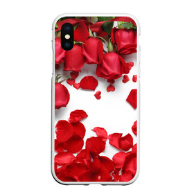 Чехол для iPhone XS Max матовый с принтом Сильные чуства в Новосибирске, Силикон | Область печати: задняя сторона чехла, без боковых панелей | желтый | красный | любовь | новинки | подарок | розы | сердце | текстура | тюльпаны | цветы