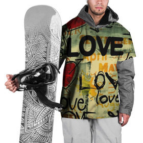 Накидка на куртку 3D с принтом Love letter в Новосибирске, 100% полиэстер |  | Тематика изображения на принте: 