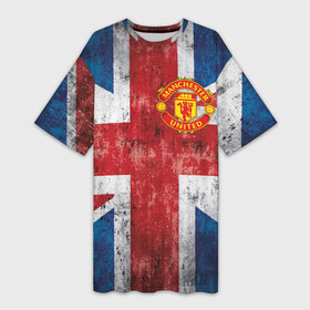 Платье-футболка 3D с принтом Красные дьяволы в Новосибирске,  |  | 3d | british | manchester united | mu | new | англия | великобритания | игра | красные дьяволы | лондон | манчестер | манчестер юнайтед | мю | новые | популярные | прикольные | флаг британии | футбол