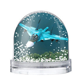 Снежный шар с принтом Су 34 в Новосибирске, Пластик | Изображение внутри шара печатается на глянцевой фотобумаге с двух сторон | Тематика изображения на принте: самолет