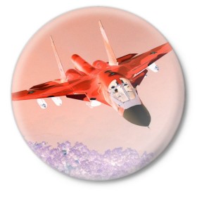 Значок с принтом Су 34 абстракция в Новосибирске,  металл | круглая форма, металлическая застежка в виде булавки | Тематика изображения на принте: самолет