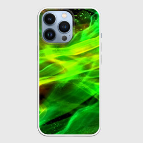 Чехол для iPhone 13 Pro с принтом Световые линии в Новосибирске,  |  | color | colour | glim | glow | light | lights | shine | society | world | абстракция | блеск | великолепие | волны | глянец | дым | зеленый свет | лоск | свет | сияние | солнечный свет