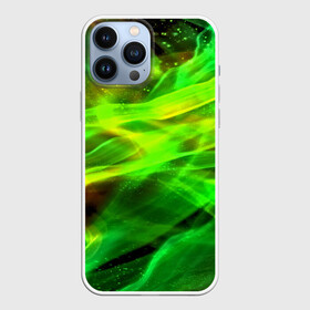 Чехол для iPhone 13 Pro Max с принтом Световые линии в Новосибирске,  |  | color | colour | glim | glow | light | lights | shine | society | world | абстракция | блеск | великолепие | волны | глянец | дым | зеленый свет | лоск | свет | сияние | солнечный свет