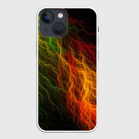 Чехол для iPhone 13 mini с принтом Цветные линии в Новосибирске,  |  | молния | пестрый | разноцветный