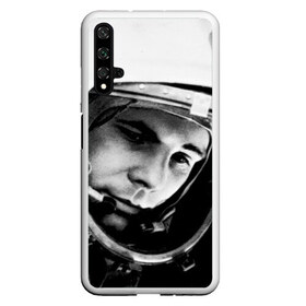 Чехол для Honor 20 с принтом Юрий Гагарин в Новосибирске, Силикон | Область печати: задняя сторона чехла, без боковых панелей | первый космонавт