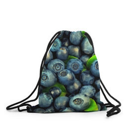 Рюкзак-мешок 3D с принтом Голубика в Новосибирске, 100% полиэстер | плотность ткани — 200 г/м2, размер — 35 х 45 см; лямки — толстые шнурки, застежка на шнуровке, без карманов и подкладки | blueberry | голубика | черника | ягоды