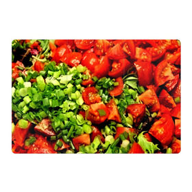 Магнитный плакат 3Х2 с принтом Салатик в Новосибирске, Полимерный материал с магнитным слоем | 6 деталей размером 9*9 см | Тематика изображения на принте: зеленый | красный | нарезка | овощи | яркий
