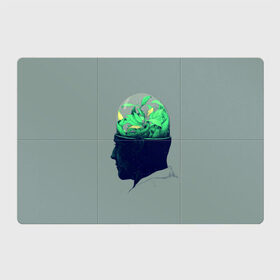 Магнитный плакат 3Х2 с принтом Голова горшок в Новосибирске, Полимерный материал с магнитным слоем | 6 деталей размером 9*9 см | голова | горшок | колба | стекло | цветок | человек