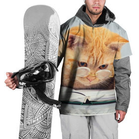 Накидка на куртку 3D с принтом Кот ученый в Новосибирске, 100% полиэстер |  | грустный | добрый | животное | киса | киска | кот | котенок | котэ | кошка | красивый | лапа | лапка | ласковый | милый | очки | прикольный | рыжий | смешной | унылый | усатый | шерсть