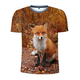 Мужская футболка 3D спортивная с принтом Лиса в Новосибирске, 100% полиэстер с улучшенными характеристиками | приталенный силуэт, круглая горловина, широкие плечи, сужается к линии бедра | fox | животное | зверь | красивая | лес | лис | лиса | лисенок | лисица | лисичка | мех | патрикеевна | песец | плутовка | прикольная | природа | рыжая | рыжий цвет | сказка | хвост | хитрая | хищник
