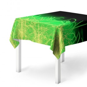 Скатерть 3D с принтом Зеленые искры в Новосибирске, 100% полиэстер (ткань не мнется и не растягивается) | Размер: 150*150 см | 3d | абстракция | брызги | зеленый | искры | линии | полосы | прикольные | салют | свет | узоры | яркие