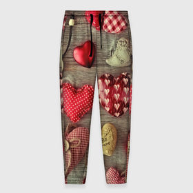 Мужские брюки 3D с принтом Плюшевые сердечки в Новосибирске, 100% полиэстер | манжеты по низу, эластичный пояс регулируется шнурком, по бокам два кармана без застежек, внутренняя часть кармана из мелкой сетки | Тематика изображения на принте: 3d | абстракция | день святого валентина | игрушки | любовь | много | плюшевые | праздник | прикольные | разные | сердечки | цветные | яркие