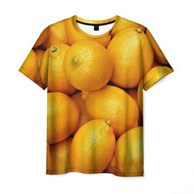 Мужская футболка 3D с принтом Лимончики в Новосибирске, 100% полиэфир | прямой крой, круглый вырез горловины, длина до линии бедер | 3d | витамин | еда | желтый | лето | лимон | много | пища | прикольные | сочные | фрукты | цитрус | яркие
