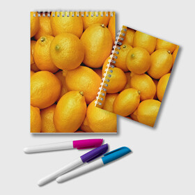 Блокнот с принтом Лимончики в Новосибирске, 100% бумага | 48 листов, плотность листов — 60 г/м2, плотность картонной обложки — 250 г/м2. Листы скреплены удобной пружинной спиралью. Цвет линий — светло-серый
 | Тематика изображения на принте: 3d | витамин | еда | желтый | лето | лимон | много | пища | прикольные | сочные | фрукты | цитрус | яркие