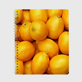 Тетрадь с принтом Лимончики в Новосибирске, 100% бумага | 48 листов, плотность листов — 60 г/м2, плотность картонной обложки — 250 г/м2. Листы скреплены сбоку удобной пружинной спиралью. Уголки страниц и обложки скругленные. Цвет линий — светло-серый
 | Тематика изображения на принте: 3d | витамин | еда | желтый | лето | лимон | много | пища | прикольные | сочные | фрукты | цитрус | яркие