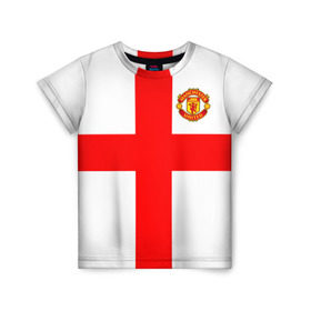 Детская футболка 3D с принтом Manchester united в Новосибирске, 100% гипоаллергенный полиэфир | прямой крой, круглый вырез горловины, длина до линии бедер, чуть спущенное плечо, ткань немного тянется | 3d | 3д | fc | manchester united | mu | англия | британия | игра | канониры | красные дьяволы | лондон | манчестер | мю | флаг | флаг британии | футбол | эмблема