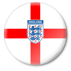 Значок с принтом Сборная Англии в Новосибирске,  металл | круглая форма, металлическая застежка в виде булавки | Тематика изображения на принте: англия | игра | лондон | сборная | футбол