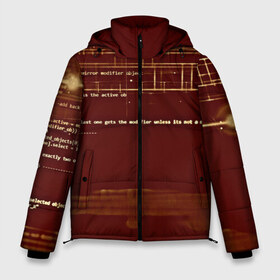 Мужская зимняя куртка 3D с принтом Программный код в Новосибирске, верх — 100% полиэстер; подкладка — 100% полиэстер; утеплитель — 100% полиэстер | длина ниже бедра, свободный силуэт Оверсайз. Есть воротник-стойка, отстегивающийся капюшон и ветрозащитная планка. 

Боковые карманы с листочкой на кнопках и внутренний карман на молнии. | кибер | код | коричневый | прога