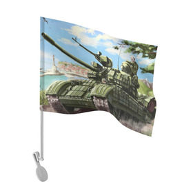 Флаг для автомобиля с принтом Защитники в Новосибирске, 100% полиэстер | Размер: 30*21 см | немецкий | русские | танки