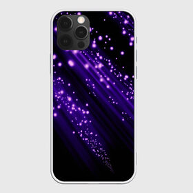 Чехол для iPhone 12 Pro Max с принтом Twinkle в Новосибирске, Силикон |  | 3d | абстракция | блеск | линии | лучи | огоньки | полосы | прикольные | пятна | свет | темный | фиолетовый | яркие