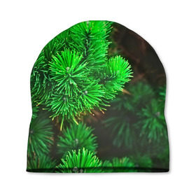 Шапка 3D с принтом Зелёная ель в Новосибирске, 100% полиэстер | универсальный размер, печать по всей поверхности изделия | 3d | ёлка | ель | зелёный | лес | новый год | праздник | природа | текстура | фон
