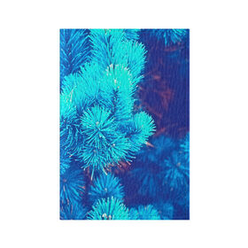 Обложка для паспорта матовая кожа с принтом Голубая ель в Новосибирске, натуральная матовая кожа | размер 19,3 х 13,7 см; прозрачные пластиковые крепления | 3d | ёлка | ель | зелёный | лес | новый год | праздник | природа | текстура | фон
