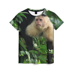 Женская футболка 3D с принтом Обезьянка в джунглях в Новосибирске, 100% полиэфир ( синтетическое хлопкоподобное полотно) | прямой крой, круглый вырез горловины, длина до линии бедер | Тематика изображения на принте: бабуин | гамадрил | гиббон | горилла | гуманоид | дарвин | животное | зоопарк | кинг конг | мартышка | маугли | обезьяна | орангутанг | предок | примат | рожа | хомо сапиенс | шимпанзе