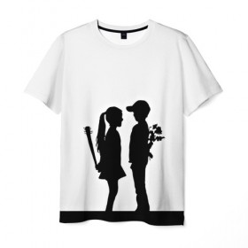 Мужская футболка 3D с принтом Свидание в Новосибирске, 100% полиэфир | прямой крой, круглый вырез горловины, длина до линии бедер | 3d | белый | девочка | другие | картинка | мальчик | минимализм | прикол | прикольные | светлая | смешно | черный
