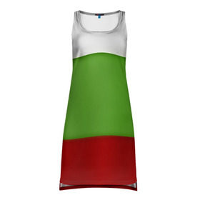 Платье-майка 3D с принтом Болгария в Новосибирске, 100% полиэстер | полуприлегающий силуэт, широкие бретели, круглый вырез горловины, удлиненный подол сзади. | bulgaria | flag | болгария | республика болгария | текстура | флаг