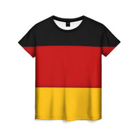 Женская футболка 3D с принтом Германия в Новосибирске, 100% полиэфир ( синтетическое хлопкоподобное полотно) | прямой крой, круглый вырез горловины, длина до линии бедер | germany | флаг