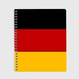 Тетрадь с принтом Германия в Новосибирске, 100% бумага | 48 листов, плотность листов — 60 г/м2, плотность картонной обложки — 250 г/м2. Листы скреплены сбоку удобной пружинной спиралью. Уголки страниц и обложки скругленные. Цвет линий — светло-серый
 | germany | флаг