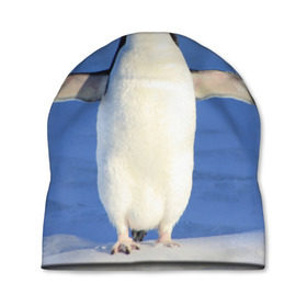 Шапка 3D с принтом Пингвин в Новосибирске, 100% полиэстер | универсальный размер, печать по всей поверхности изделия | айсберг | антарктида | антарктика | арктика | буревестник | глупый | императорский | клюв | королевский | крылья | ласты | лёд | линукс | океан | пилигрим | полюс | птица | север | снег | умка | фрак