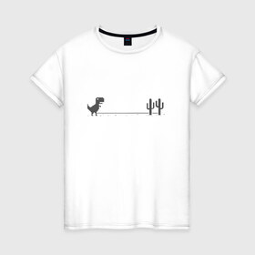 Женская футболка хлопок с принтом Dinochrome, Динохром в Новосибирске, 100% хлопок | прямой крой, круглый вырез горловины, длина до линии бедер, слегка спущенное плечо | chrome | dino | dinochrome | динозавр | динохром