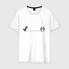 Мужская футболка хлопок с принтом Dinochrome, Динохром в Новосибирске, 100% хлопок | прямой крой, круглый вырез горловины, длина до линии бедер, слегка спущенное плечо. | chrome | dino | dinochrome | динозавр | динохром