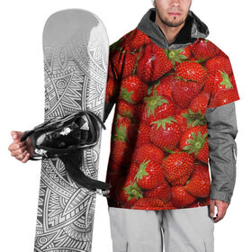 Накидка на куртку 3D с принтом Клубника 3 в Новосибирске, 100% полиэстер |  | Тематика изображения на принте: десерт | еда | клубника | красный | лето | текстура | узор | ягоды