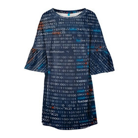 Детское платье 3D с принтом Информатика в Новосибирске, 100% полиэстер | прямой силуэт, чуть расширенный к низу. Круглая горловина, на рукавах — воланы | computer code | technology | код | компьютеры