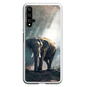 Чехол для Honor 20 с принтом Слон в лесу в Новосибирске, Силикон | Область печати: задняя сторона чехла, без боковых панелей | африка | африканский | бивни | большой | гигант джунгли | зоопарк | индийский | индия | лесной великан | мамонт | огромный | саванна | сафари | серый | слон | слоненок | слониха | стадо | уши | хобот