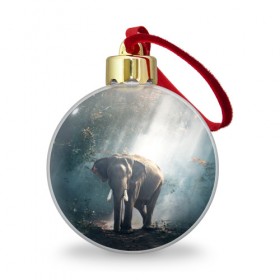 Ёлочный шар с принтом Слон в лесу в Новосибирске, Пластик | Диаметр: 77 мм | африка | африканский | бивни | большой | гигант джунгли | зоопарк | индийский | индия | лесной великан | мамонт | огромный | саванна | сафари | серый | слон | слоненок | слониха | стадо | уши | хобот