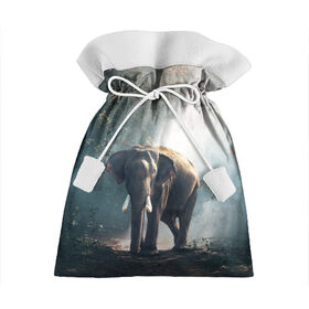 Подарочный 3D мешок с принтом Слон в лесу в Новосибирске, 100% полиэстер | Размер: 29*39 см | африка | африканский | бивни | большой | гигант джунгли | зоопарк | индийский | индия | лесной великан | мамонт | огромный | саванна | сафари | серый | слон | слоненок | слониха | стадо | уши | хобот