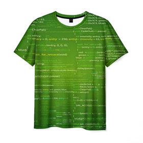 Мужская футболка 3D с принтом technology code в Новосибирске, 100% полиэфир | прямой крой, круглый вырез горловины, длина до линии бедер | Тематика изображения на принте: computer code | technology | код | компьютеры