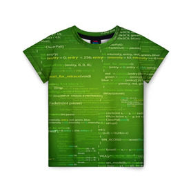 Детская футболка 3D с принтом technology code в Новосибирске, 100% гипоаллергенный полиэфир | прямой крой, круглый вырез горловины, длина до линии бедер, чуть спущенное плечо, ткань немного тянется | computer code | technology | код | компьютеры