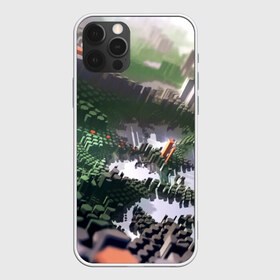Чехол для iPhone 12 Pro Max с принтом Объемный эквалайзер в Новосибирске, Силикон |  | 3д | графика | зеленый | объемный | оранжевый | эквалайзер