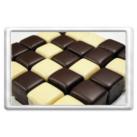 Магнит 45*70 с принтом Шоколадные конфеты в Новосибирске, Пластик | Размер: 78*52 мм; Размер печати: 70*45 | Тематика изображения на принте: десерт | еда | конфеты | сладкое | структуры | шахматы | шоколад