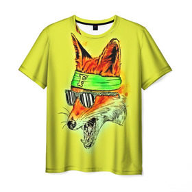 Мужская футболка 3D с принтом Лиса в очках в Новосибирске, 100% полиэфир | прямой крой, круглый вырез горловины, длина до линии бедер | 3d | другие | живопись | животное | картинка | лиса | очки | прикольные | разноцветные | рисунок | смех | улыбка | цветные | яркие